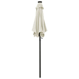 Vidaxl-parasol med LED-belysning 200x211 cm aluminiums sandfarget