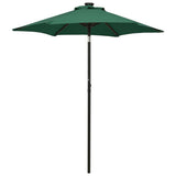 Vidaxl parasol avec éclairage LED 200x211 cm vert aluminium