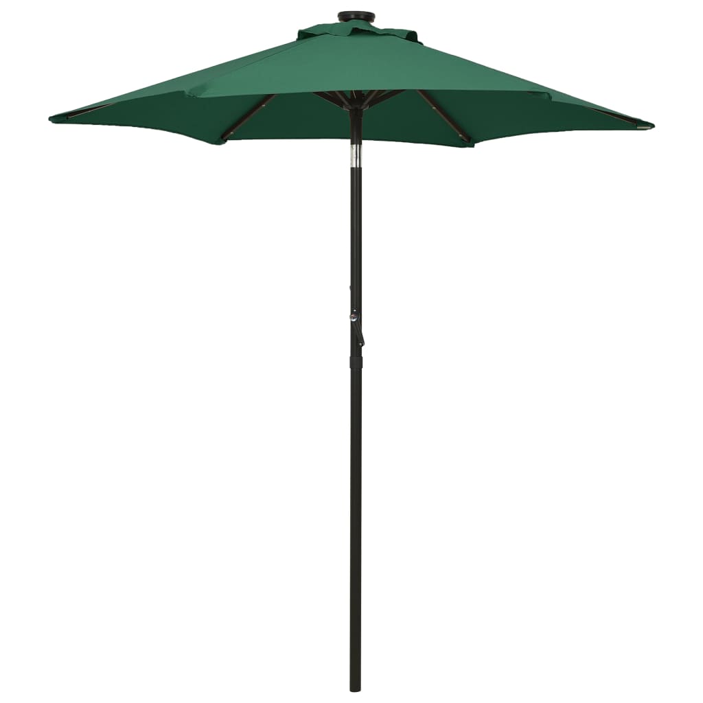 Vidaxl Parasol with LED lighting 200x211 cm aluminum green