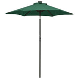 Vidaxl Parasol with LED lighting 200x211 cm aluminum green