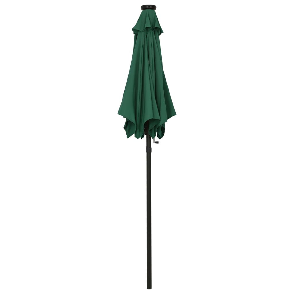 Vidaxl parasol avec éclairage LED 200x211 cm vert aluminium