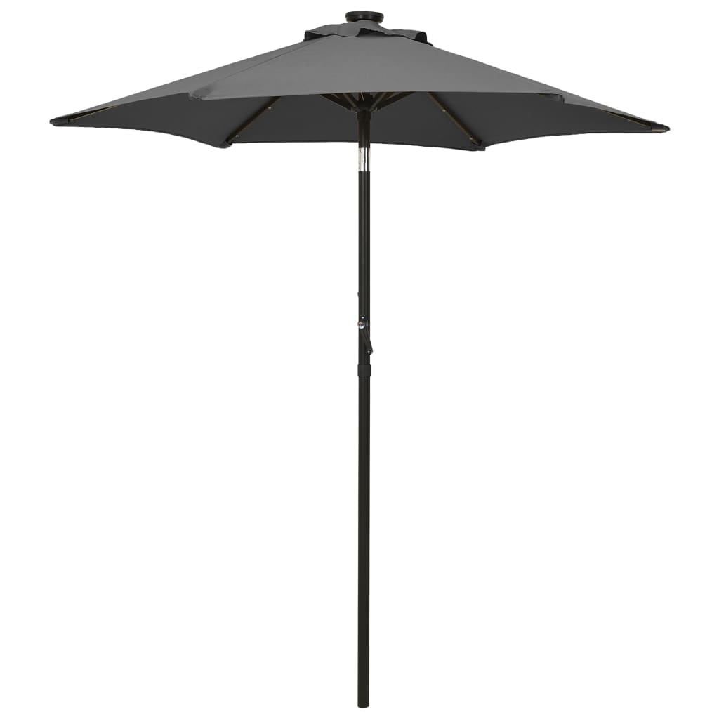 Vidaxl -parasol med LED -belysning 200x211 cm aluminium anthracitfarve