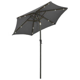 Vidaxl -parasol med LED -belysning 200x211 cm aluminium anthracitfarve