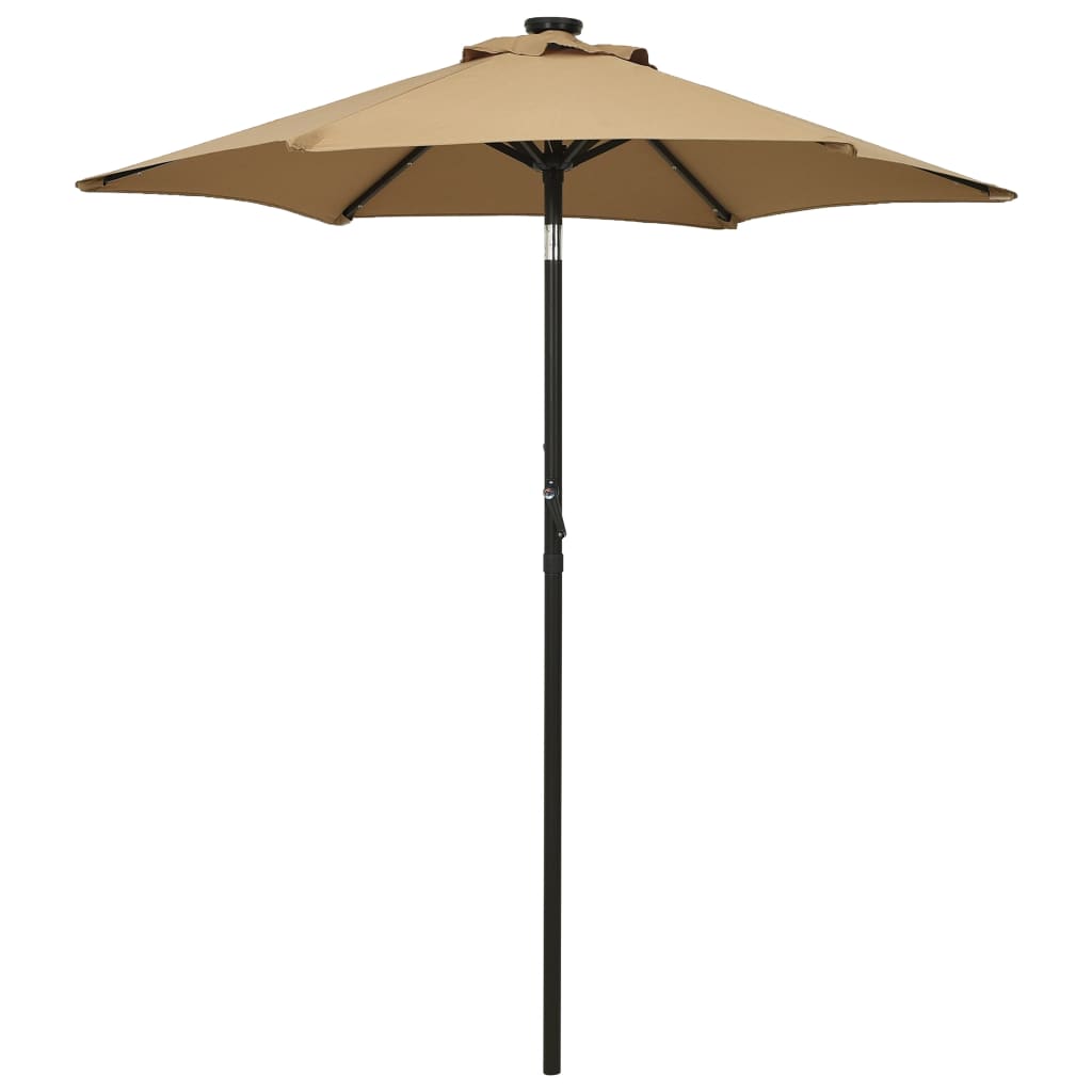 Vidaxl Parasol with LED lighting 200x211 cm aluminum taupe