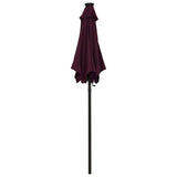 Vidaxl Parasol with LED lighting 200x211 cm Aluminum burgundy red