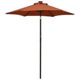 VIDAXL -parasol med LED -belysning 200x211 cm aluminiumterrakotta