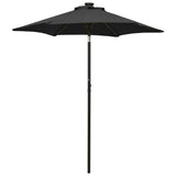 Parasol vidaxl avec éclairage LED 200x211 cm en aluminium noir