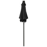 Vidaxl -parasol med LED -belysning 200x211 cm aluminium sort