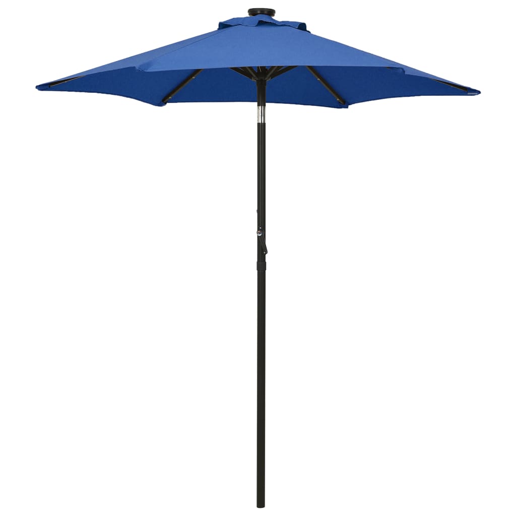 Vidaxl -parasol med LED -belysning 200x211 cm aluminium Azure Blue