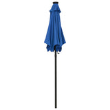 Vidaxl -parasol med LED -belysning 200x211 cm aluminium Azure Blue