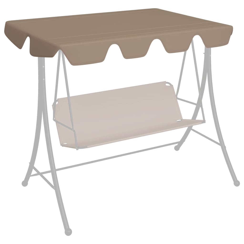 Vidaxl Replacement Slip for Swing Bench 150 130x105 70 cm Taupe