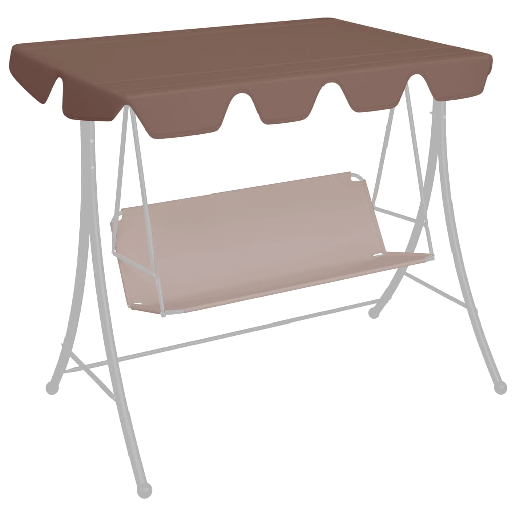 Vidaxl Slip de remplacement pour le banc de swing 150 130x105 70 cm brun