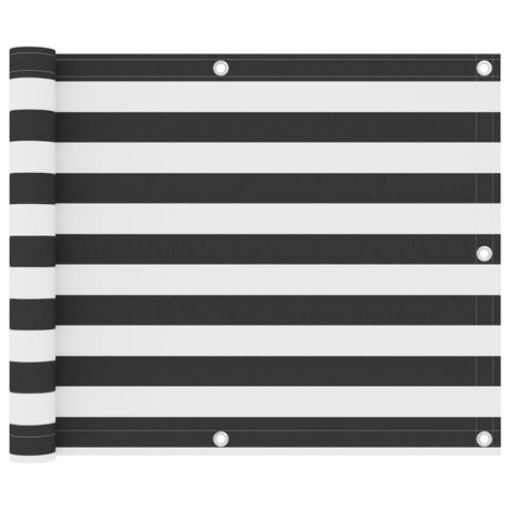 Écran de balcon Vidaxl 75x600 cm Oxford tissu anthracite et blanc