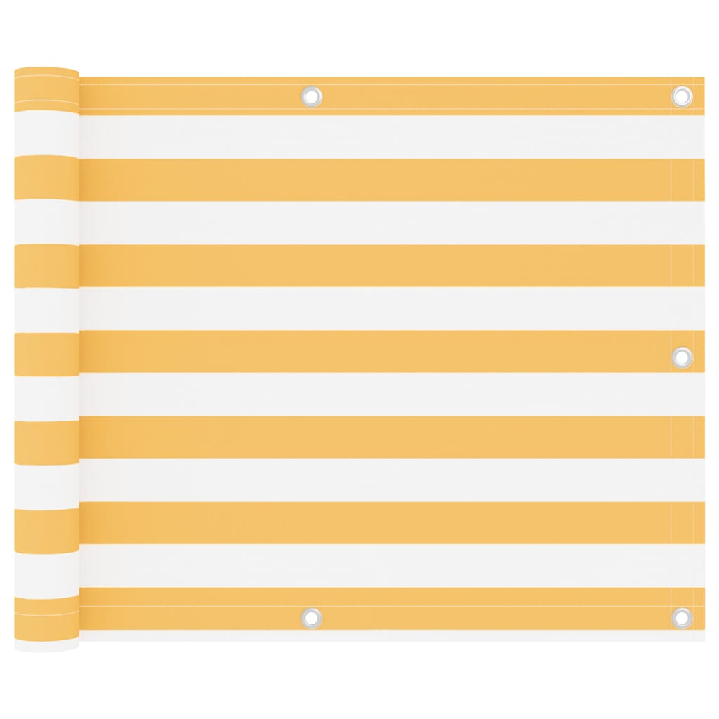 Vidaxx paravent de balcon 75x500 cm tissu oxford blanc et jaune