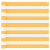 Écran de balcon Vidaxl 90x300 cm Oxford tissu blanc et jaune