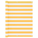 Écran de balcon Vidaxl 120x400 cm Oxford tissu blanc et jaune