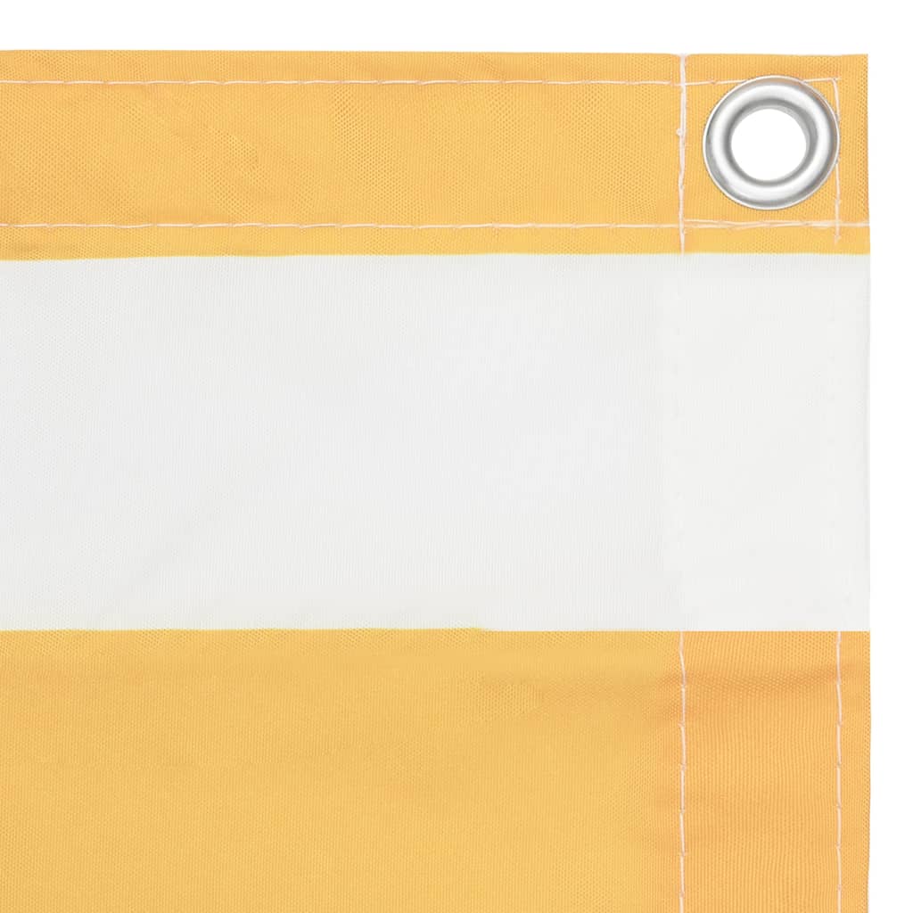 Écran de balcon Vidaxl 120x400 cm Oxford tissu blanc et jaune