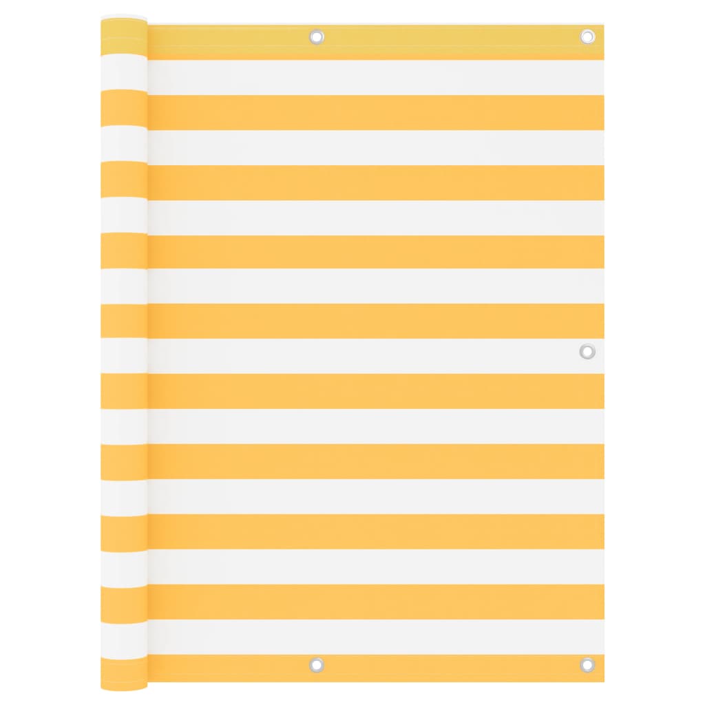 Écran de balcon Vidaxl 120x500 cm Oxford tissu blanc et jaune