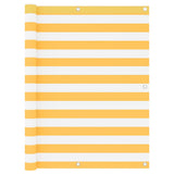 Écran de balcon Vidaxl 120x500 cm Oxford tissu blanc et jaune