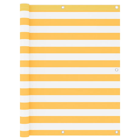 Écran de balcon Vidaxl 120x500 cm Oxford tissu blanc et jaune