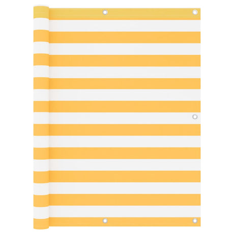 Écran de balcon Vidaxl 120x600 cm Oxford tissu blanc et jaune