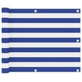 Écran de balcon Vidaxl 75x300 cm Oxford tissu blanc et bleu