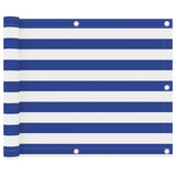 Écran de balcon Vidaxl 75x500 cm Oxford tissu blanc et bleu