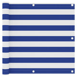 Écran de balcon Vidaxl 90x400 cm Oxford tissu blanc et bleu