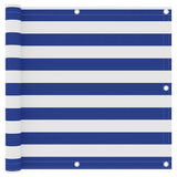 Écran de balcon Vidaxl 90x500 cm Oxford tissu blanc et bleu