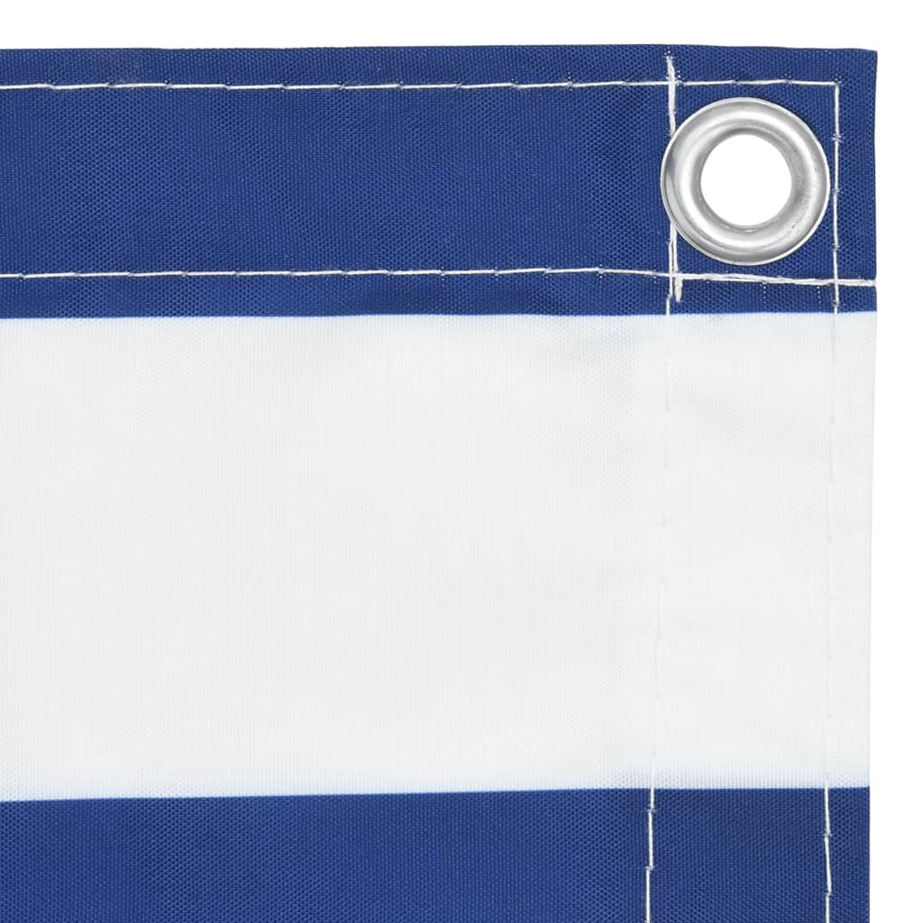 Écran de balcon Vidaxl 120x400 cm Oxford tissu blanc et bleu