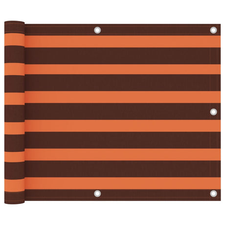 Écran de balcon Vidaxl 75x300 cm Oxford tissu orange et marron
