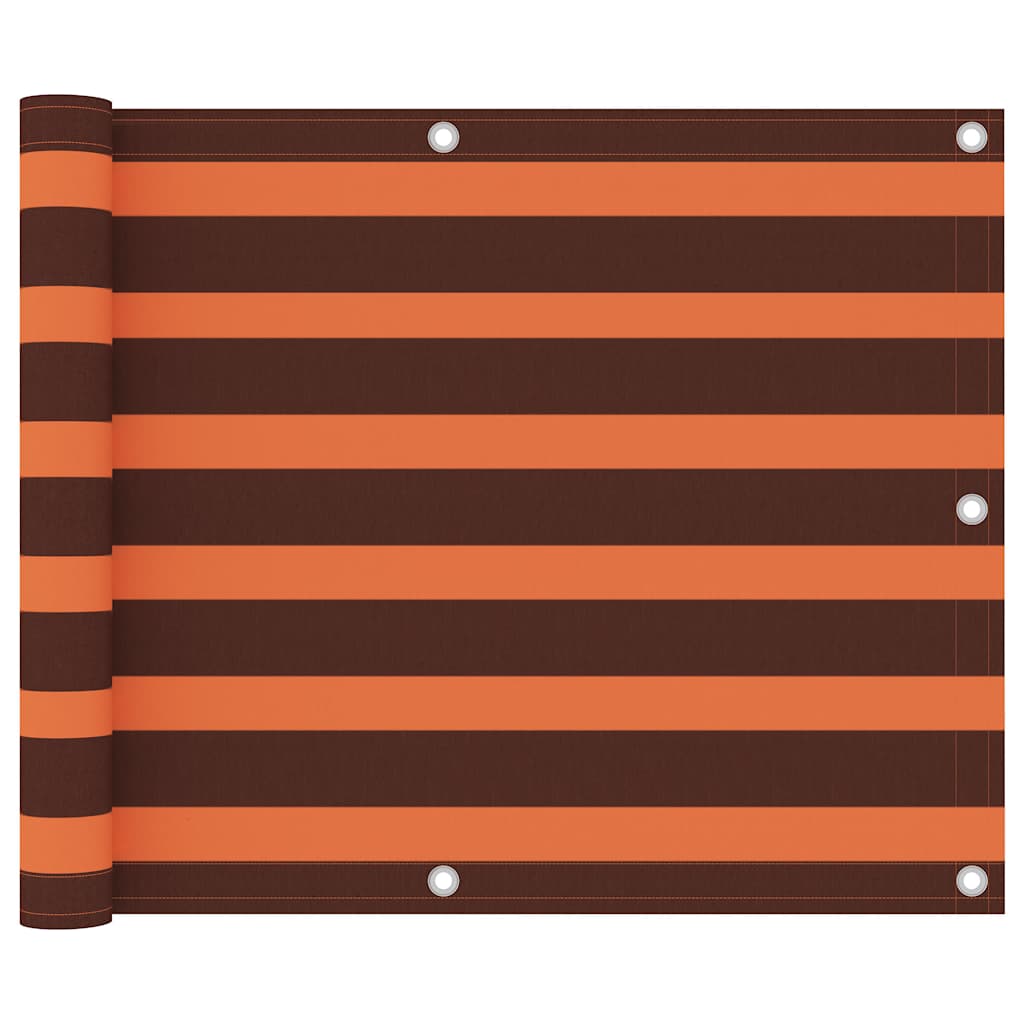 Écran de balcon Vidaxl 75x400 cm Oxford tissu orange et marron