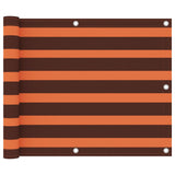 Écran de balcon Vidaxl 75x400 cm Oxford tissu orange et marron