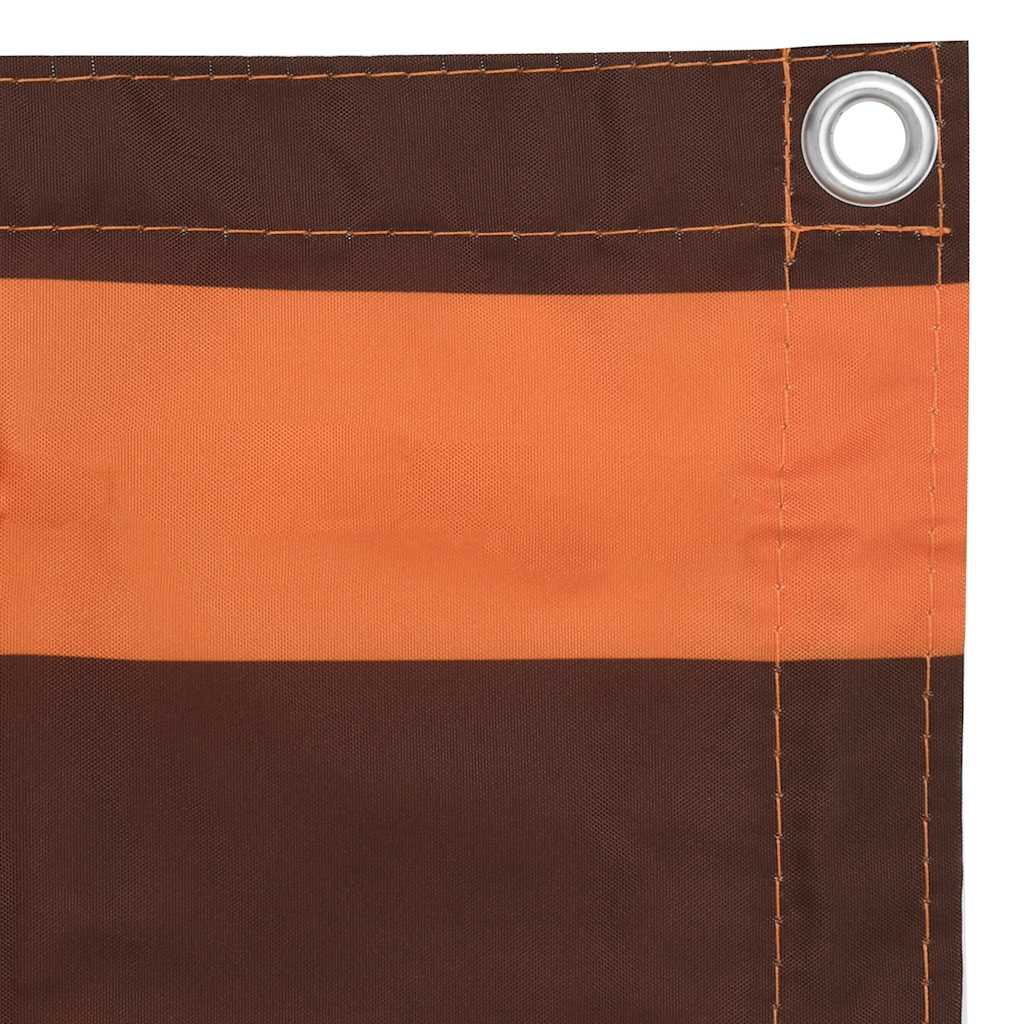 Écran de balcon Vidaxl 75x400 cm Oxford tissu orange et marron