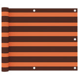 Écran de balcon Vidaxl 75x600 cm Oxford tissu orange et marron