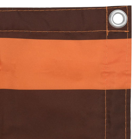 Écran de balcon Vidaxl 75x600 cm Oxford tissu orange et marron