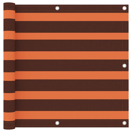Écran de balcon Vidaxl 90x600 cm Oxford Fabric Orange and Brown