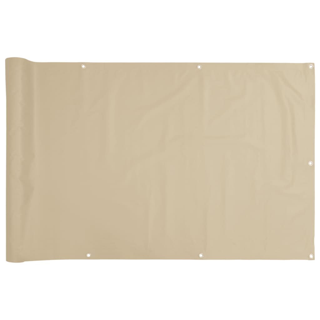 Écran de balcon Vidaxl 75x500 cm Oxford tissu beige
