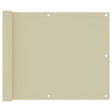 Écran de balcon Vidaxl 75x300 cm Crème en tissu oxford