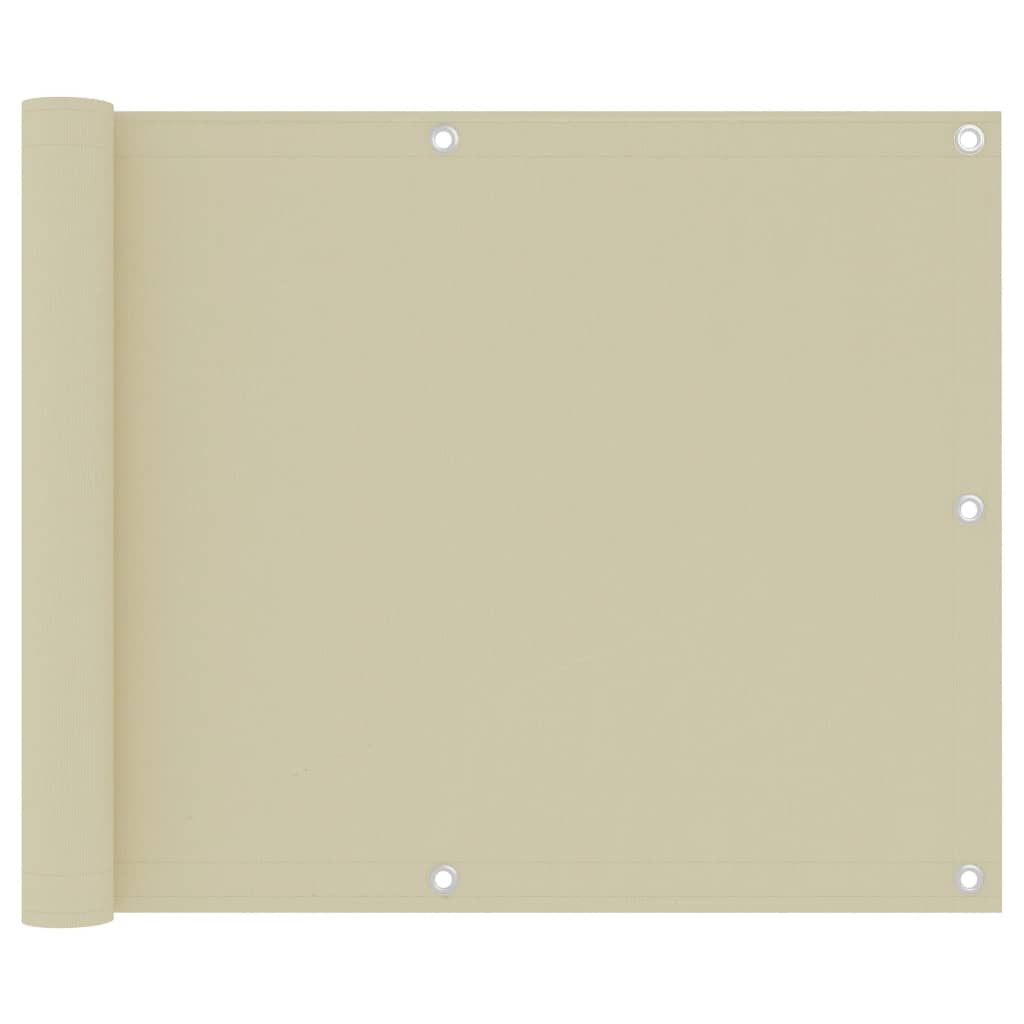 Écran de balcon Vidaxl 75x500 cm Crème en tissu oxford