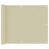 Écran de balcon Vidaxl 75x500 cm Crème en tissu oxford
