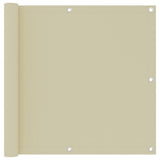 Écran de balcon Vidaxl 90x500 cm Crème en tissu oxford
