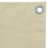 Écran de balcon Vidaxl 120x600 cm Crème en tissu oxford