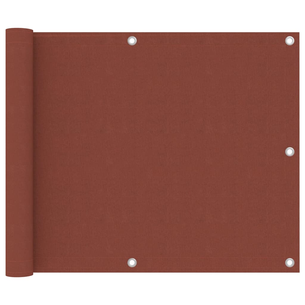 Écran de balcon de Vidaxl 75x500 cm Oxford Tissu Terracotta