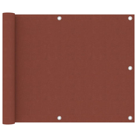 Écran de balcon de Vidaxl 75x500 cm Oxford Tissu Terracotta