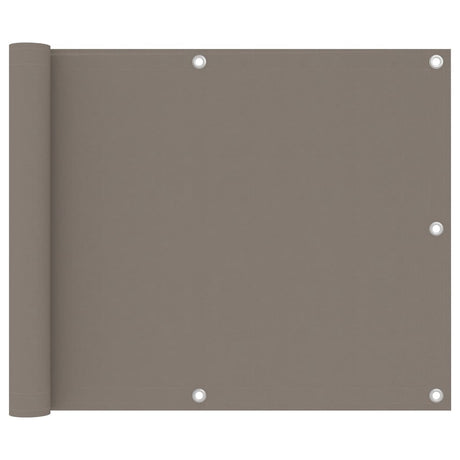 Écran de balcon Vidaxl 75x400 cm Oxford tissu taupe