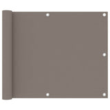 Écran de balcon Vidaxl 75x600 cm Oxford tissu taupe