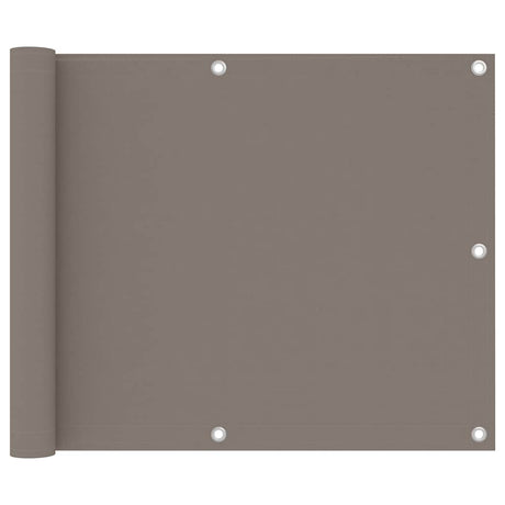 Écran de balcon Vidaxl 75x600 cm Oxford tissu taupe