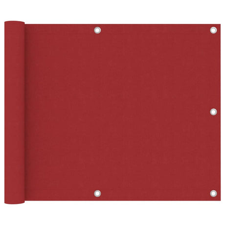 Écran de balcon Vidaxl 75x600 cm Oxford Fabric Red