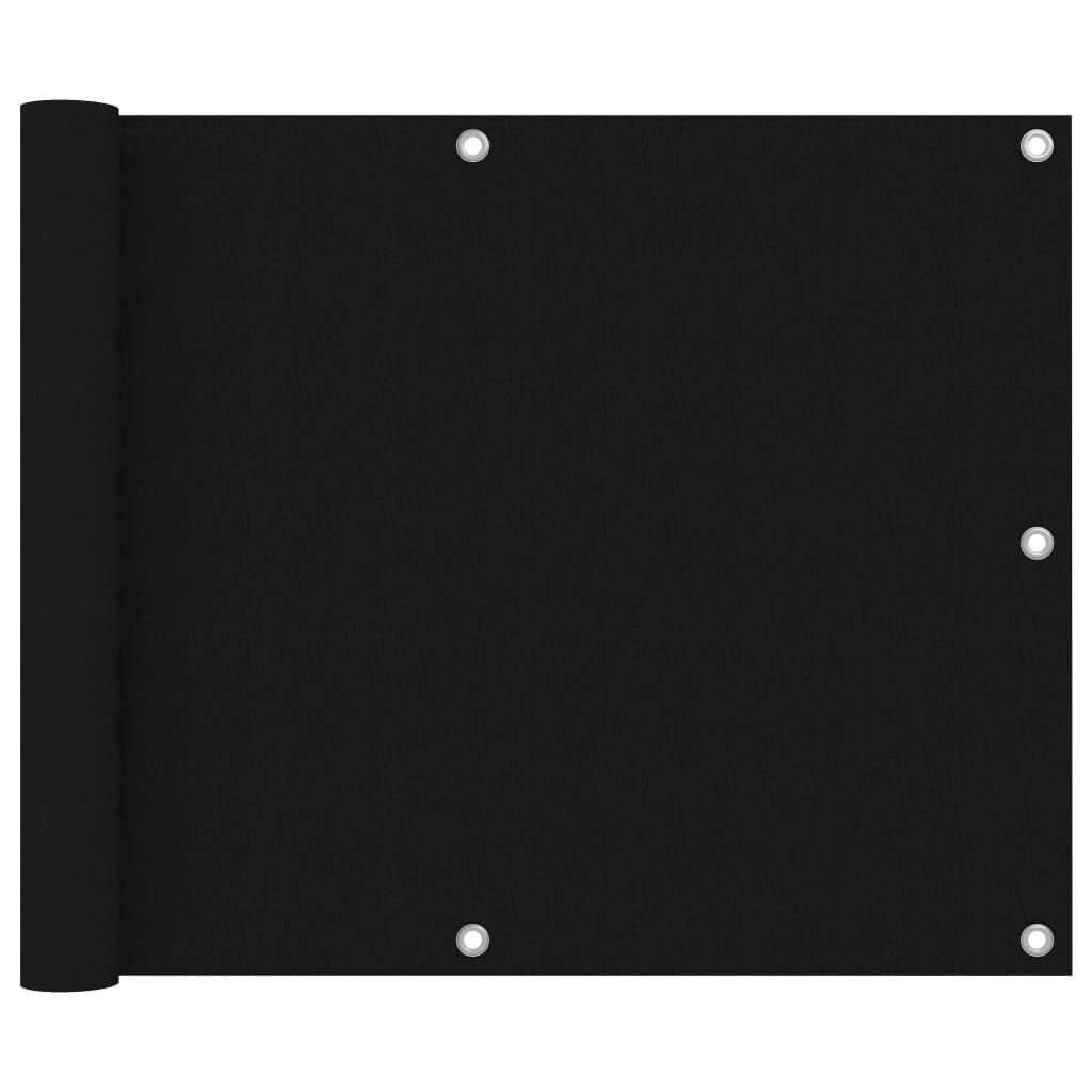 Écran de balcon Vidaxl 75x300 cm Oxford tissu noir